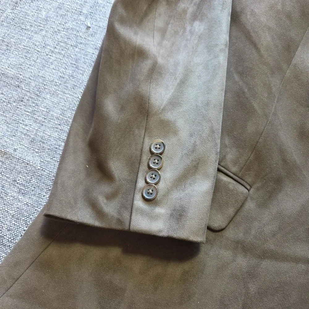 Stafford Men's Brown Suede Feel Sport Coat Blazer Jacket Size 46 Long